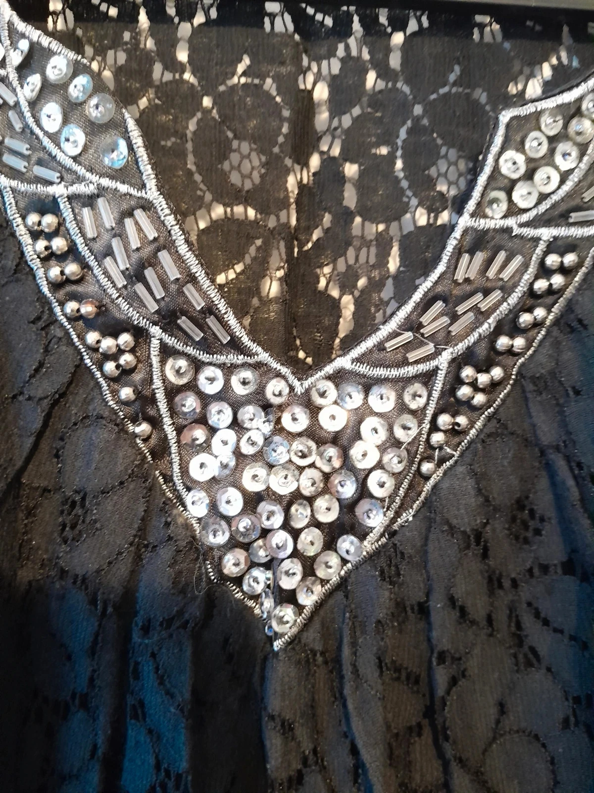 Blusa preta, renda e strass, Tamanho 38/40 – photo 6